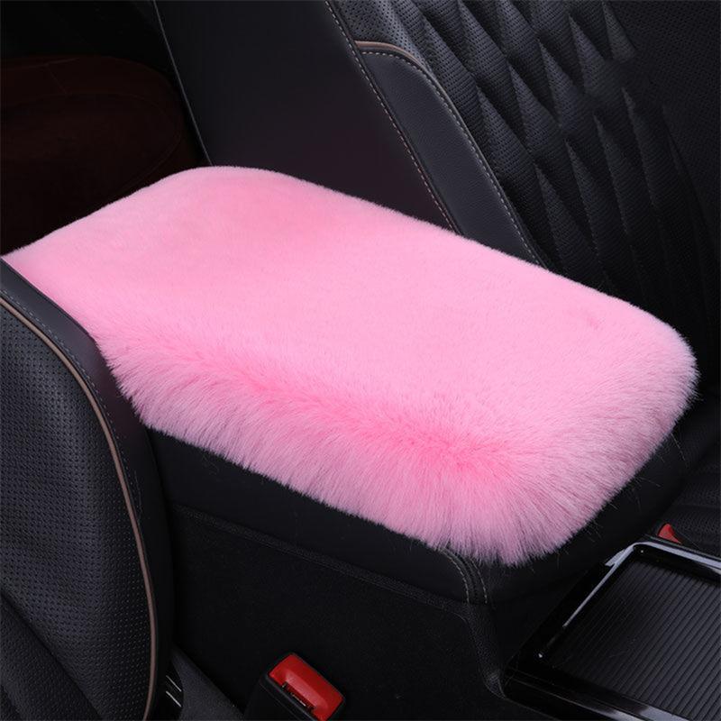 Winter Warm Furry Non-Slip Car Armrest Box Mat Universal Auto Trunk Center Console Protective Pad Trim Universal Interior Accessories