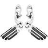 1.25" Highway Footpegs Short Angled Adjustable Highway Pegs w/1-1/4" Engine Guard Chrome for Harley Honda Kawasaki Suzuki Yamaha