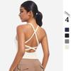 Double-sided Nylon Solid Color Back Cross Sports Underwear Running Fitness Yoga Wear Vest Top Women