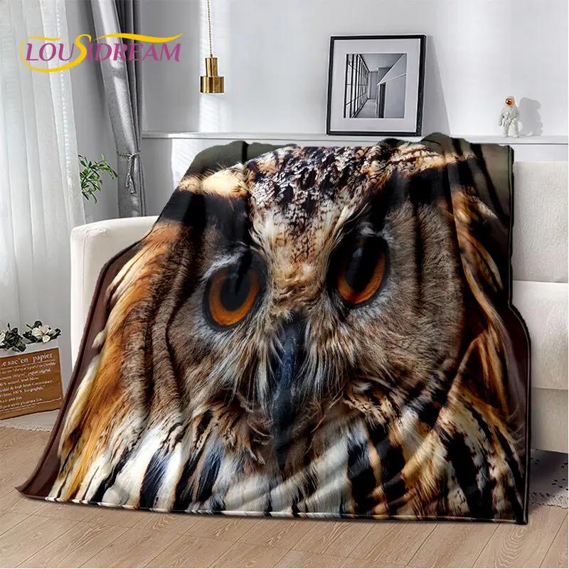 Мягкое плюшевое одеяло с милой совой 3D мультфильмом, фланелевое одеяло для гостиной, спальни, кровати, дивана, чехол для пикника, Bettdecke Kid