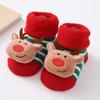 Newborn Baby Santa Claus Knitted Socks - Cute Snowman Reindeer Pattern Non-Slip First Walkers Socks