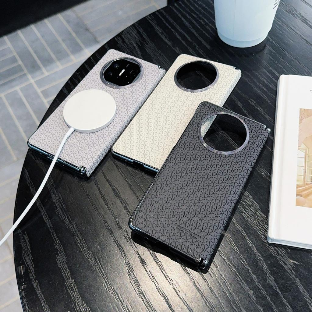 Чехол для Huawei Mate X7/X6/X5/X3 Кубический Центральная Ось Роскошная PU Кожа Магнитная Беспроводная Зарядка Защитная Задняя Крышка Оболочка