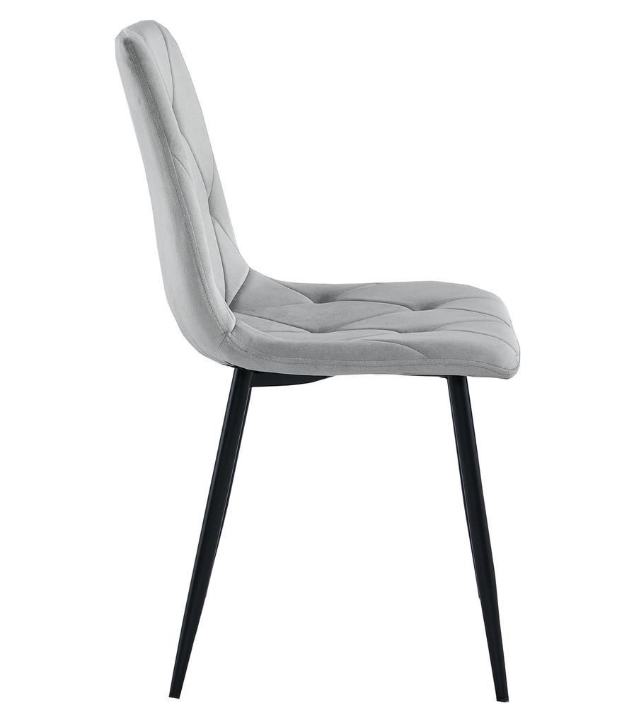 LIBRA chair - silver-gray velvet / black legs x 1