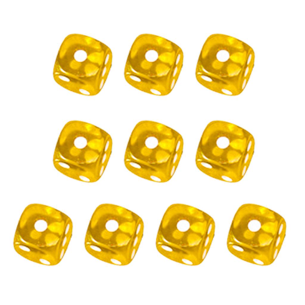 Rounded Corner Six Sided Dices Bulk Pack of 10 Assorted Color 16mm D6 Acrylic Dices Cubes with Number Dots for Kids Use