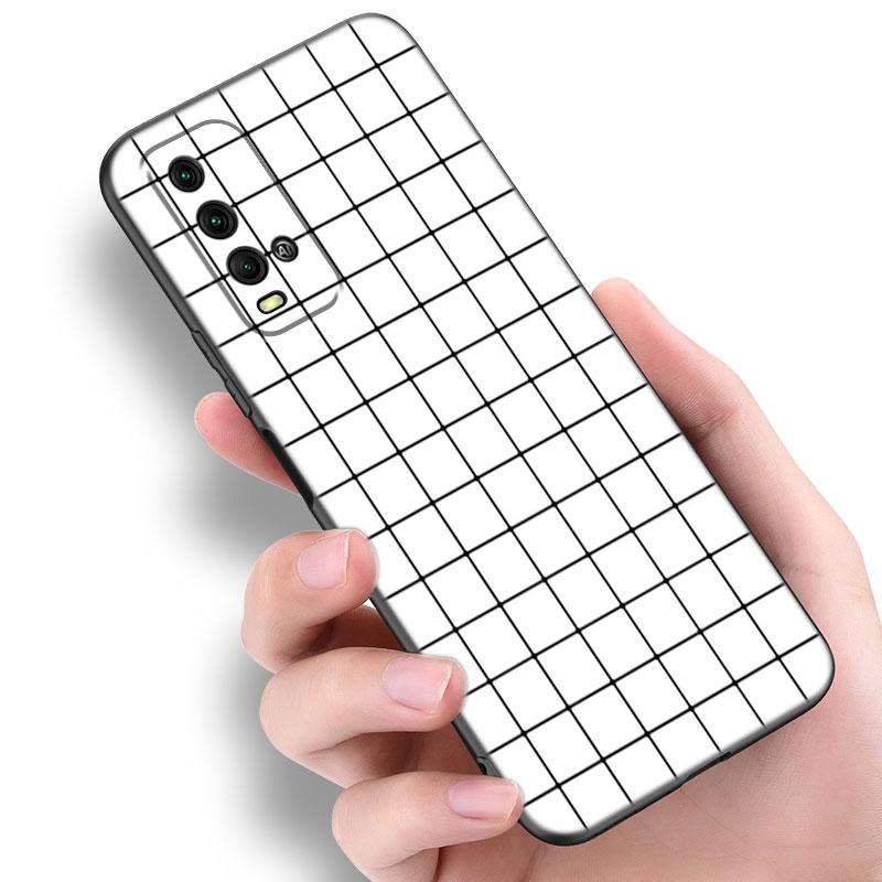 Черный белый клетчатый чехол для телефона Zebra для Xiaomi Redmi Note 5 6 9T K20 K40 K50 Pro 7A 8A 9A 9C 9i 10A 10C A1 S2 TPU черный чехол