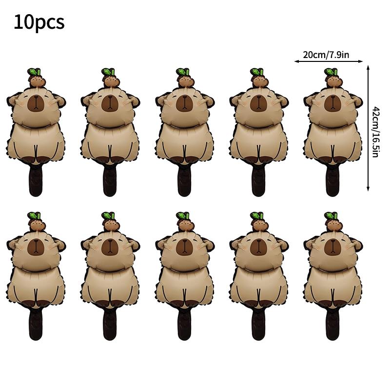 1-10 шт. Шарик из алюминиевой пленки Капибара, Шарики для бара, Шарики Капибара для украшения детского праздника