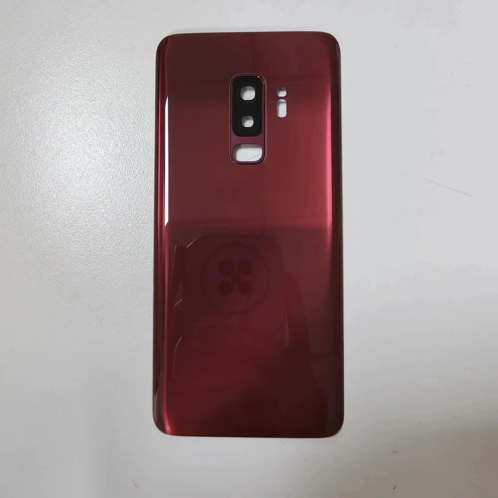Для Samsung Galaxy S9 G960 / S9 Plus G965 SM-G965F Задняя крышка аккумулятора Задняя стеклянная панель Корпус Чехол Объектив камеры Замена