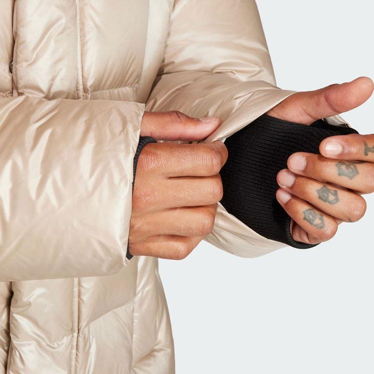 Adidas Originals Heavyweight Down Puffer Jacket With Patched Cuffs And Hood Men Outerwear Light-Khaki IR7134