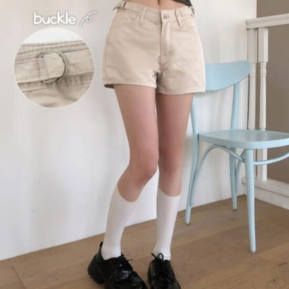 The Pink High Waist Buckle Out Pocket Shorts