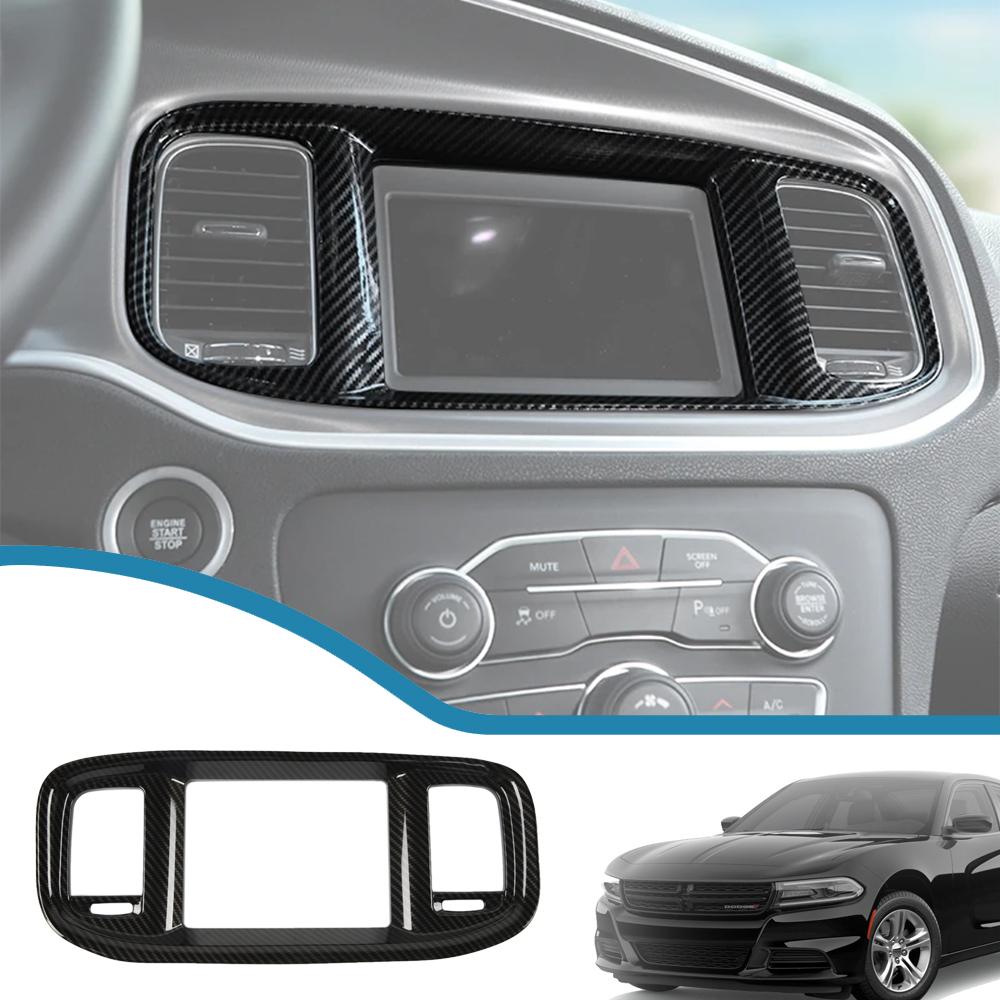 Car Dashboard Navigation Screen Panel Decoration Cover Trim Stickers for Dodge Charger 2015-2022 Interior Mouldings