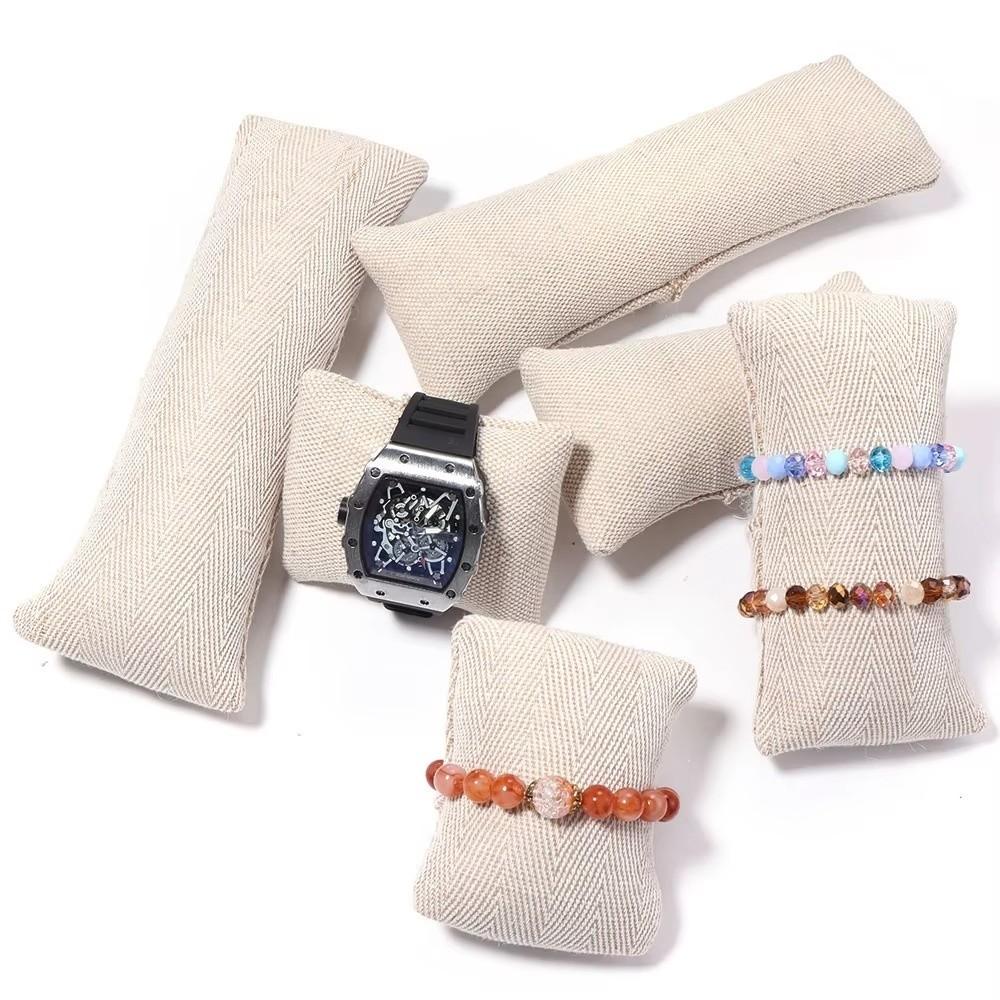 Photograph Prop Bracelet Cushion Holder Linen Fabric Watch Bangle Pillow Necklace Show Organizer