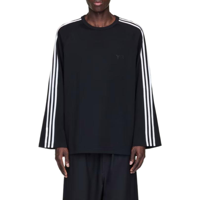 adidas Повседневная модная универсальная футболка с длинным рукавом с тремя полосками, мужские топы JW7351