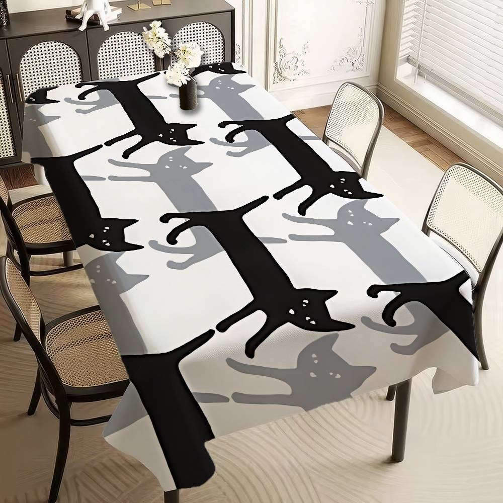 Texture Cat Table Cloth Rectangular Stain Tablecloth Oilcloth Mantel Mesa Impermeable Tablecloth Decoration