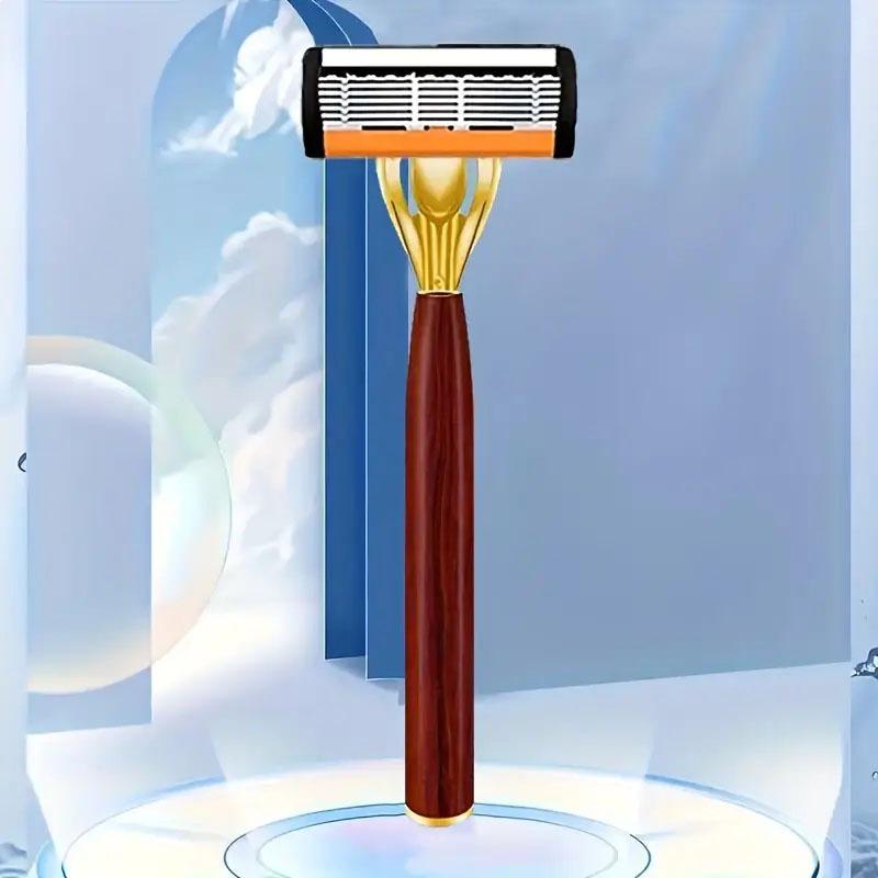 Six-Layer Razor Blade Shaver with Metal Holder for Hair Removal