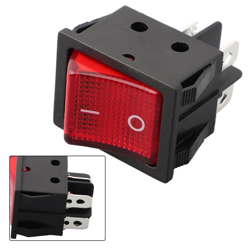 KCD4 Special For Welding Machine 30A 250V High Current 22*29 Red Copper Rocker Power Switch 4Pin Button Electrical Accessories