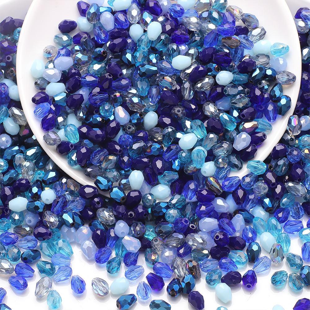 200 шт. Каплевидные синие стеклянные бусины Хрустальные бусины Подвеска Хрустальная подвеска Ожерелье
