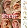 Women Fake Cartilage Clip On Gold Leaf Clip Earrings Non-Piercing Cartilage Earrings Ear Cuffs