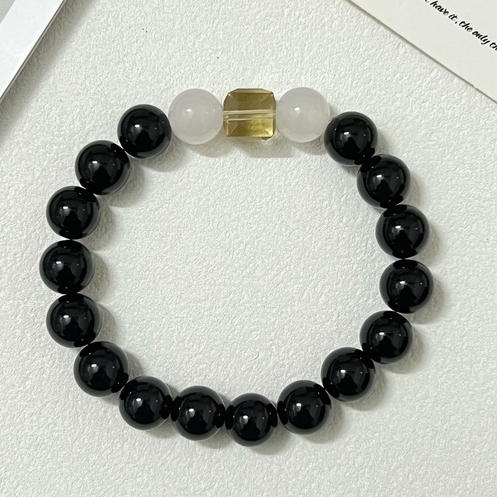 Браслет из агата для женщин из натурального камня, круглые бусины 10 мм, эластичный, регулируемый браслет, полудрагоценные камни, ювелирные изделия, подарки