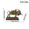 Bull Statue Sculpture Desktop Decoration 17x5x10.9cm Decorative Lightweight Handicraft for Cafe Bar
