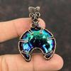 Crescent Moon Titanium Druzy Pendant Copper Wire Wrapped Pendant Natural Gemstone Jewelry Designer Pendant For Gift Handmade Copper Jewelry