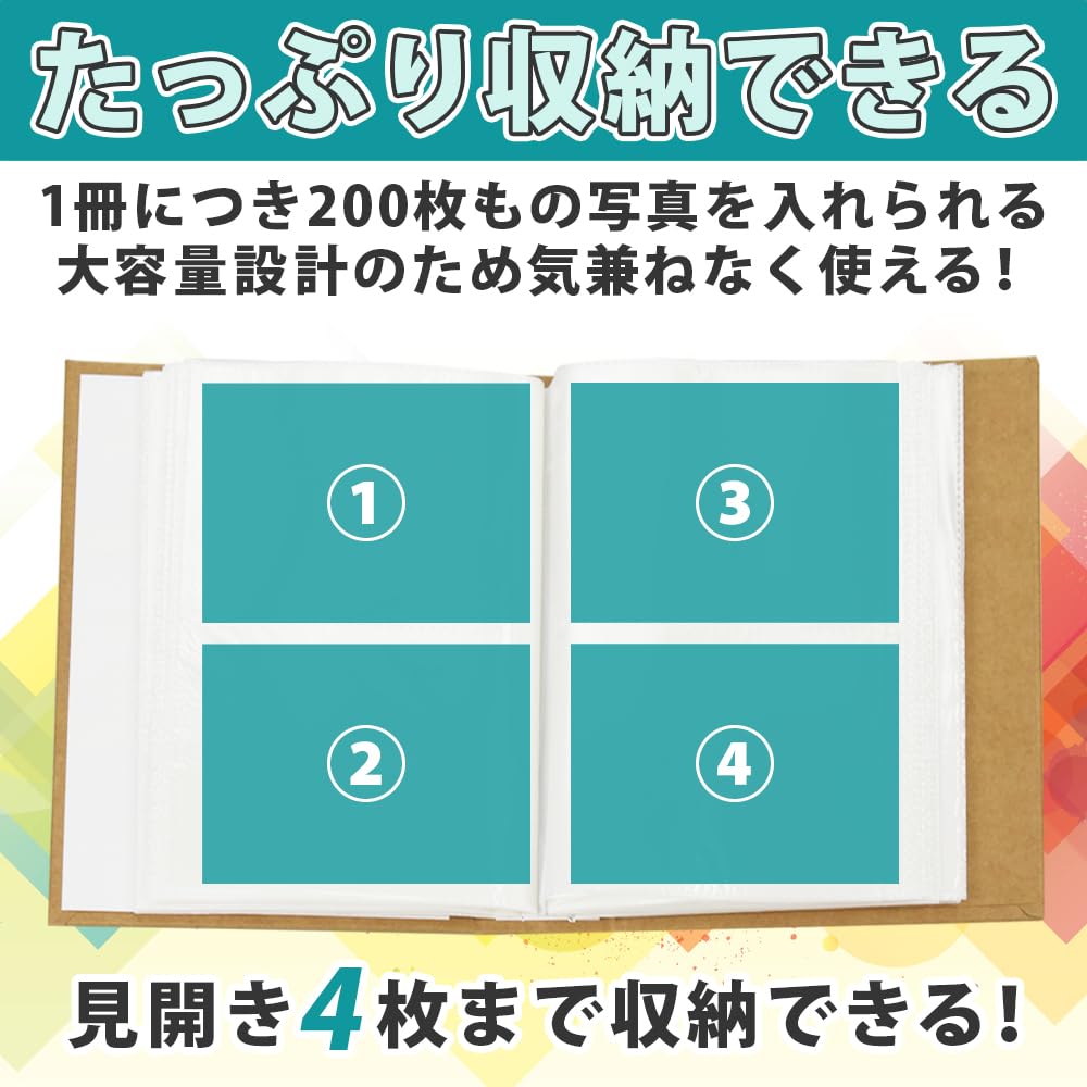 Набор Value Cosmo Kraft из для Большой Вмещает 200 Подходит для Альбомов по 4 страницы на страницу, 6, Воспоминания, Организация, Вместимость, Фотографии, Фотографии L-формата,