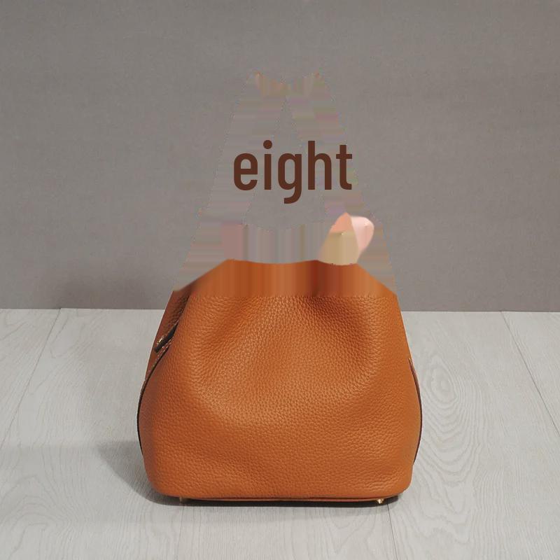 2025 Модная сумка-ведро из коровьей кожи для ланча и пикника