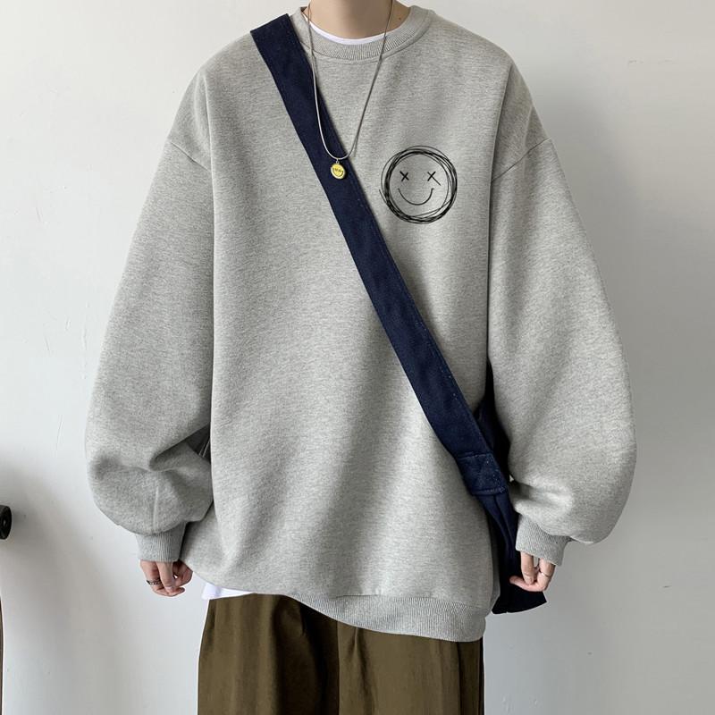 Свитер с круглым вырезом, мужская свободная трендовая универсальная куртка с принтом в стиле хип-хоп