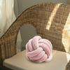 Soft Knot Ball Pillow 22cm Hand Woven Plush Toy for Sofa Car Home Decoration Pink