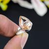 Morganite Gemstone Handmade 925 Sterling Silver Jewelry Ring Size 9 KG-359