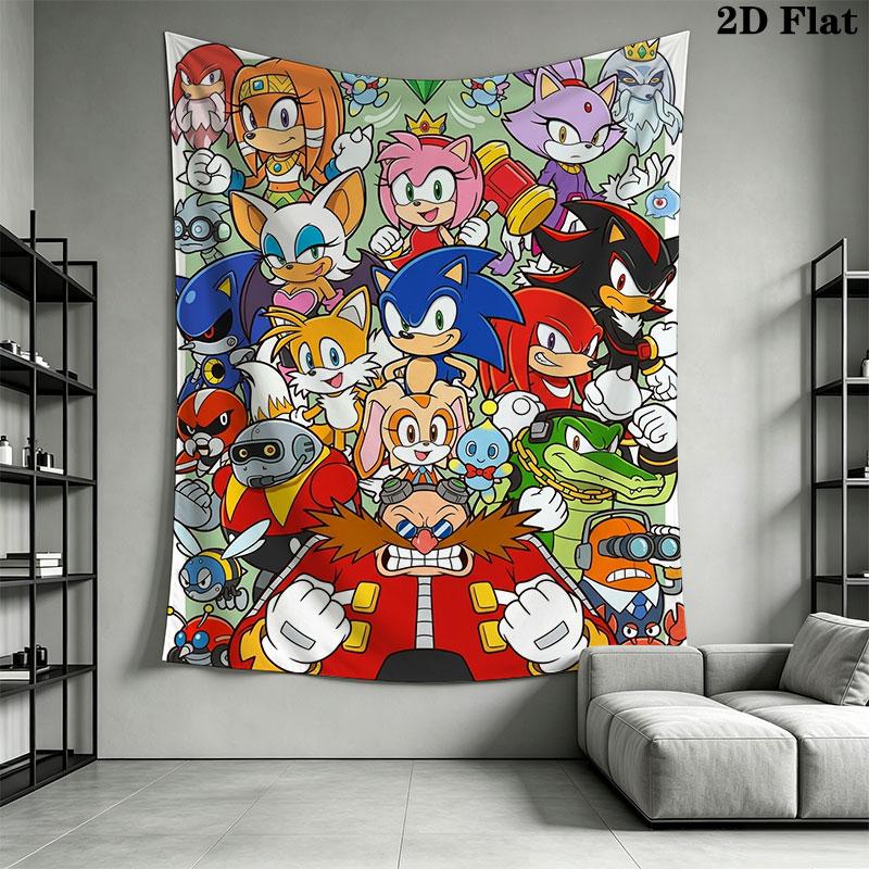 Hedgehog Sonic Boost Wall Hanging Printed Fabric Blanket Decorative Tapestries for Bedroom Living Room Home Decor