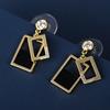 Корейская версия черно-белых коротких микропанельных сережек-подвесок, модные высококачественные геометрические ретро-серьги