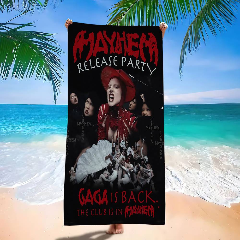 Полотенце для пляжа L-Lady Gaga Mayhem для детей, Банное полотенце, Полотенце для бассейна, Подарок на отпуск, Полотенце для пикника, Подарок на вечеринку