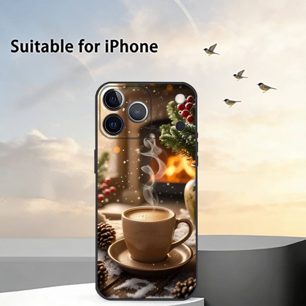 Christmas Art winter C-Coffee Phone Case Silicone Soft For IPhone 17 16 15 14 13 12 11 X XR Plus Pro Max Plus