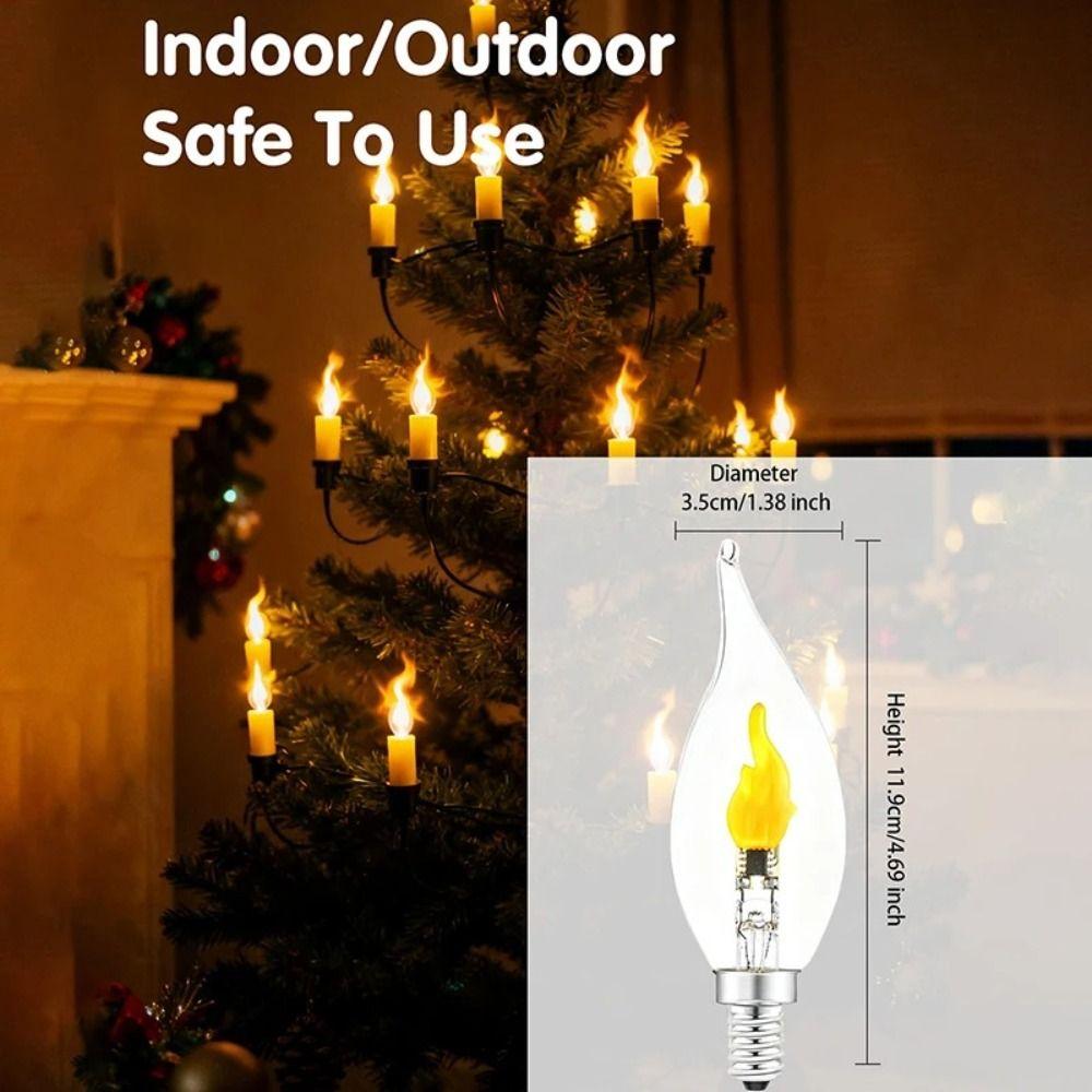 E12/E14/E27 LED Flame Light Bulb Glass Flicker Fire Effect Light Candle Flame LED Bulb  Restaurant