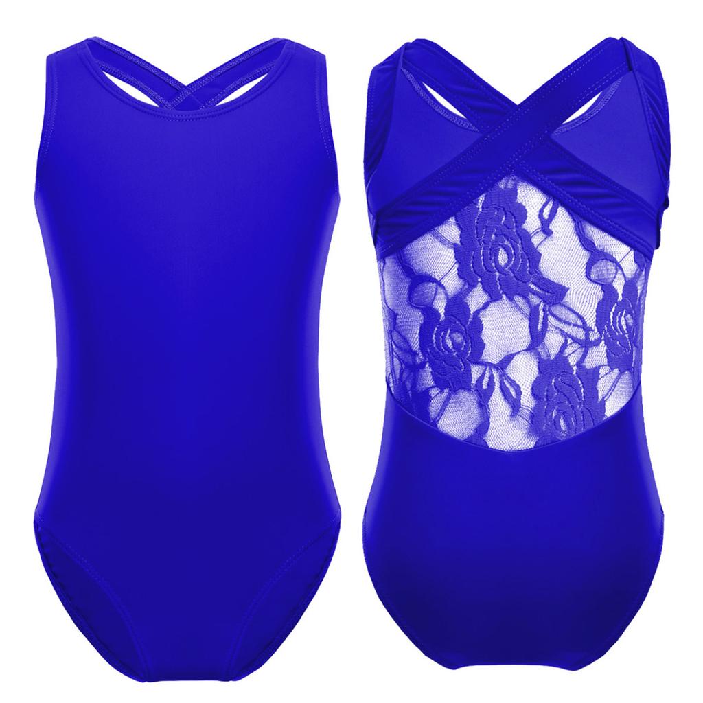 Детский гимнастический балетный купальник без рукавов с двойными бретелями для девочек, спортивная танцевальная одежда, топы на бретелях, наряды