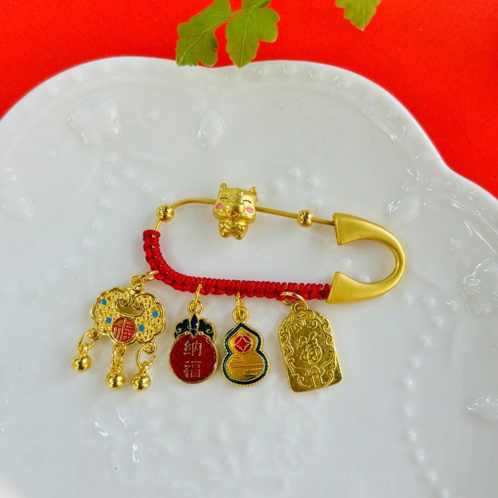 Брошь-подвеска в виде золотой лошади по знаку зодиака, пони с пескоструйной обработкой, защитная брошь, для новорожденного