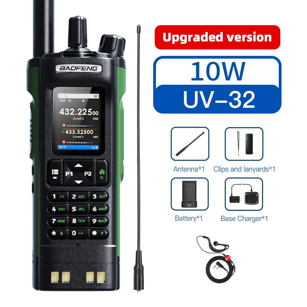 BAOFENG Walkie Talkie UV-32 10W GPS Long Range Multi Band Bluetooth Programming Wireless Copy Frequency NOAA Ham Amateur radio