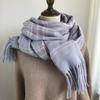 Plaid Pattern Polyester Scarf for Women - Cute Woven Shawl with Fringe, Weekend Casual, Inelastic, Hand Wash/Dry Clean, Warm & Stylish