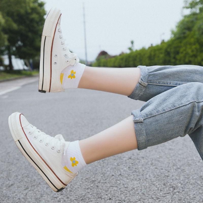 5 пар летних женских хлопковых носков-лодочек с мелкой сеткой, женские сетчатые носки с маленьким цветком и рисунком