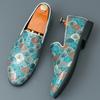 Trend New Printing Pattern Loafers For Men Flats Walking Shoes Business Leather Dress Moccasins