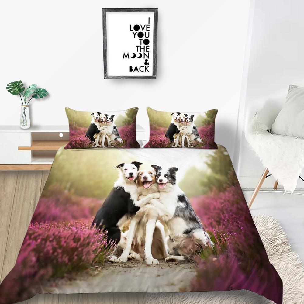 Новая мода 3D одеяла с принтом собак Loverly Комплект постельного белья Чехол Высококачественный чехол для постельного белья Роскошный домашний текстиль Полиэстер
