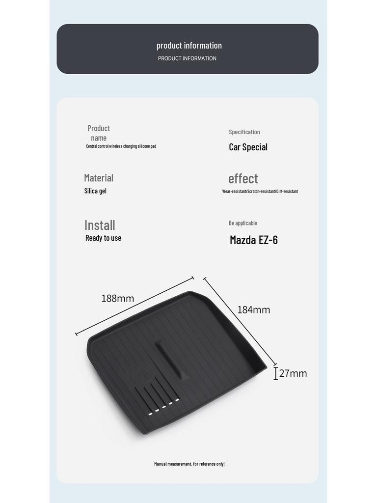 Mazda 24 EZ-6 Silicone Wireless Charging Pad: Anti-slip, Dustproof Car Accessory