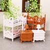 Doll Mansion Furniture Set Miniature Dressing Table Bunk Bed Bedside Table Dolls Bedroom Accessories for Kids Pretend Play
