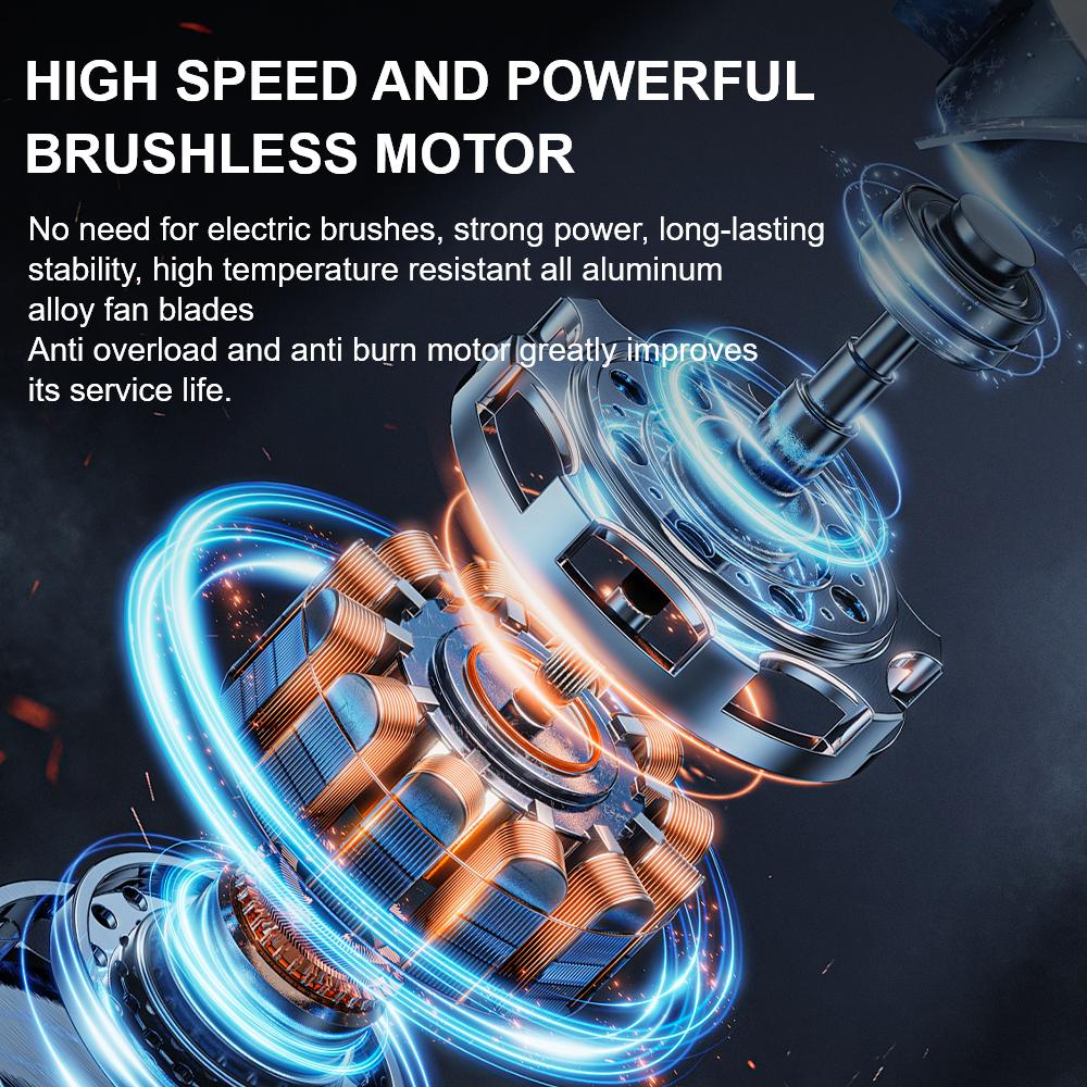 Household Air Cleaner Turbo Jet Fan 130000RPM Strong Blowing BBQ Air Blower With Brush Nozzles Car Fan Air Duster Portable Pump