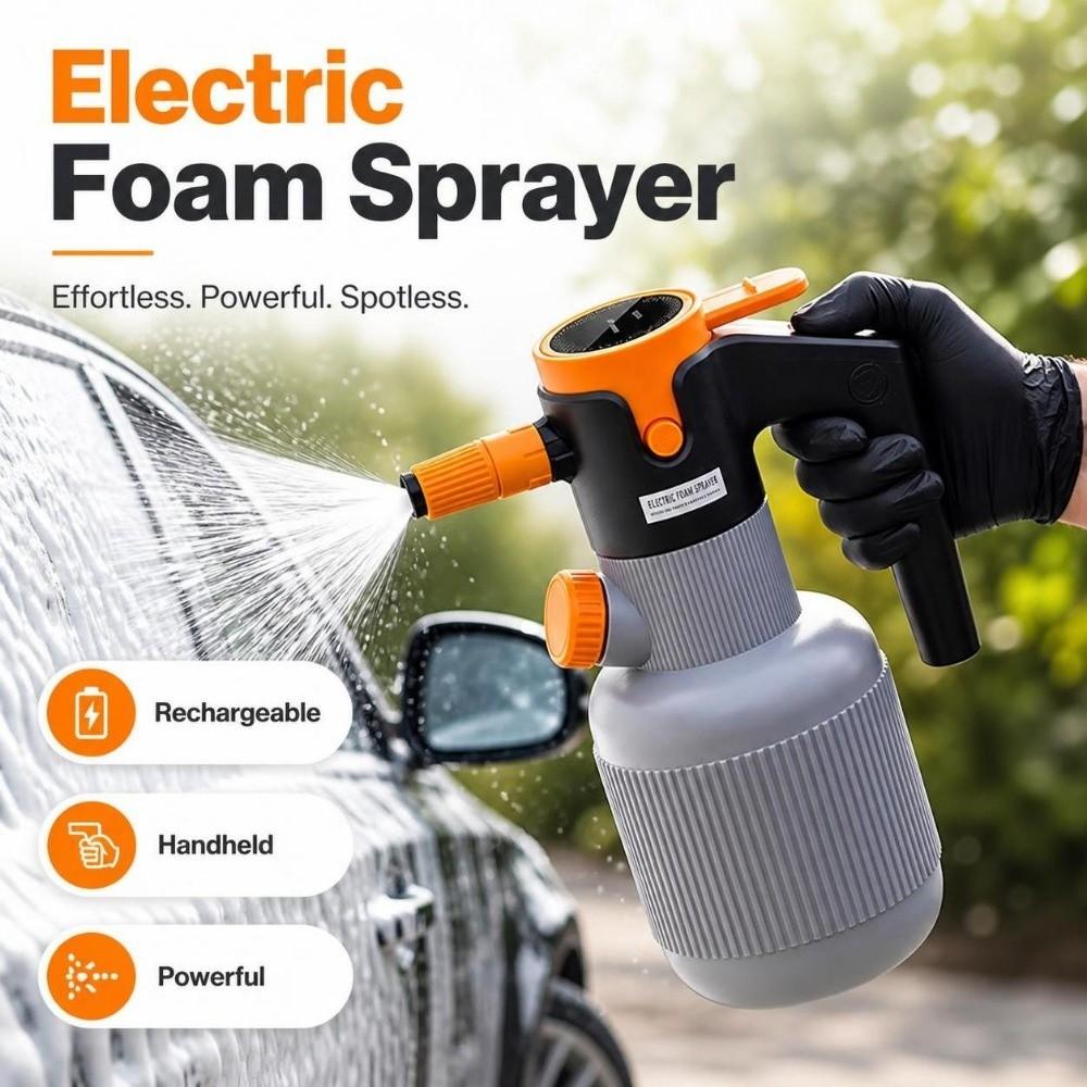 1.5L Electric Foam Sprayer Handheld Snow Foam Sprinkler Electric Spray Bottle Car Cleaning