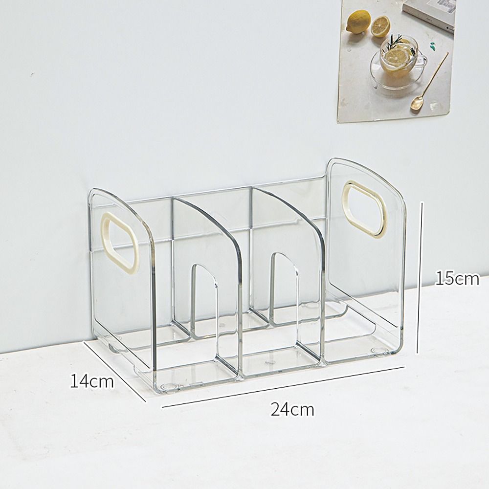 Desk Organizer Bookends with Handle Desktop Book Holder Convenient Divided Book Stand  Student