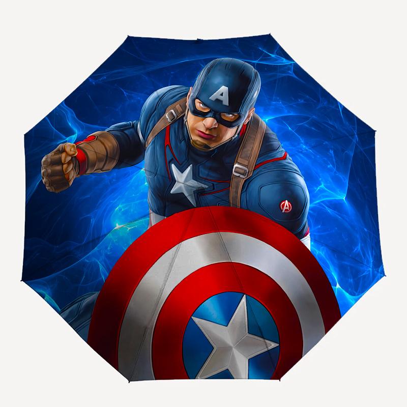 Disney Captain America,Shield,Hero High-Quality Umbrella, Eight-Rib Folding Design, Automatic Opening and Closing, Small, Stylish and Practi