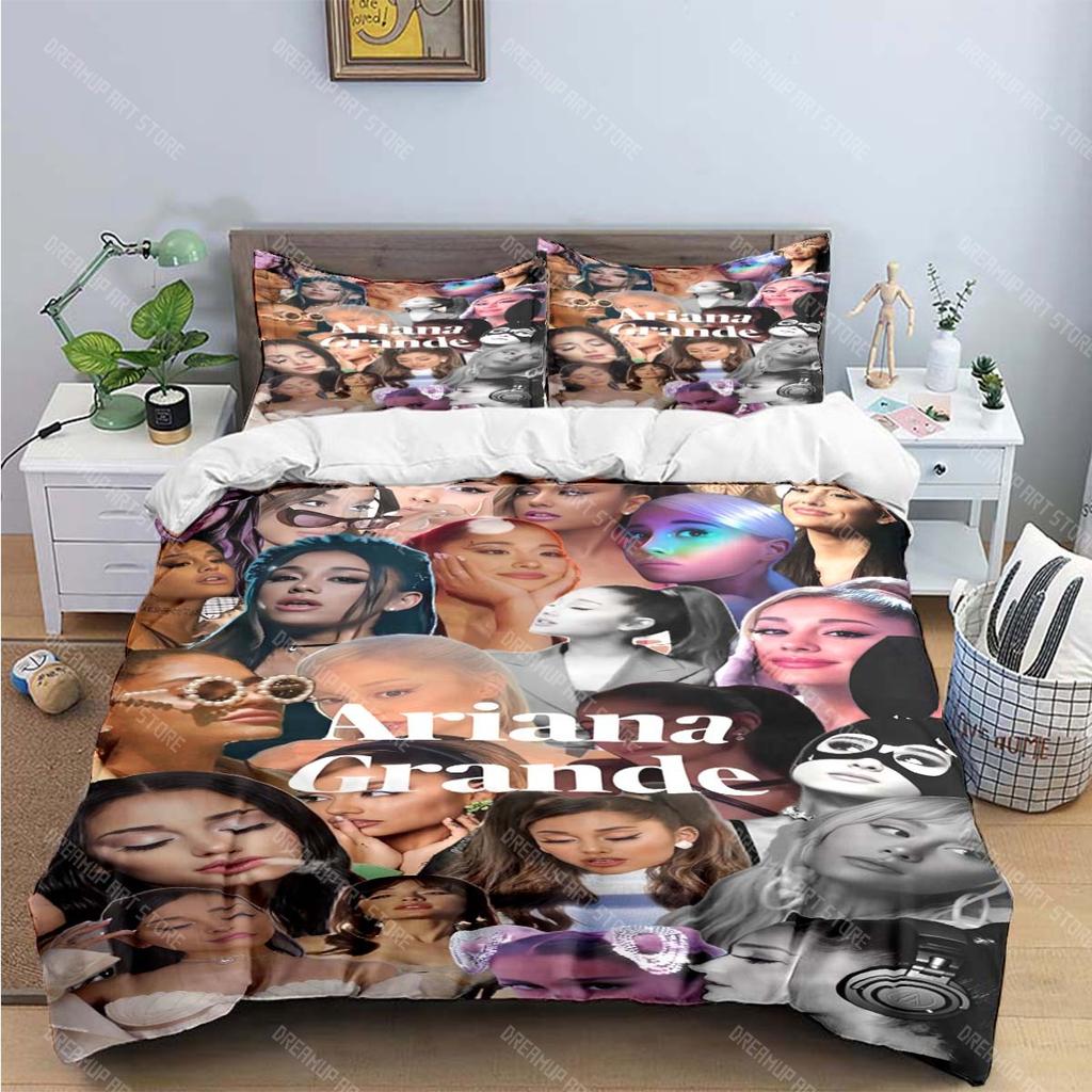 Fashion Pop Singer A-Ariana G-Grande Print Bedding Sets Bed Supplies Set Duvet Cover Bed Comforter Set Bedding Set Luxury Gift
