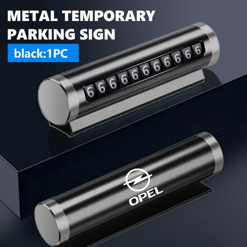 Metal Car Temporary Parking Card Rotate Phone Number Plate Auto Accessories For Opel OPC Astra J H G K Insignia Corsa D B E YC4