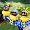 2023 Car Interior Broken Wind Small Yellow Duck with Helmet Airscrew Cute Wind-breaking Duck Cycling Decoration Ornament